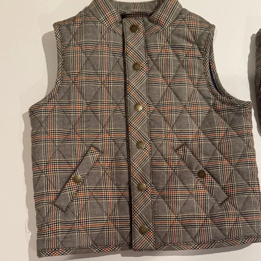 Janie and Jack Plaid Kids Vest and Pants Set‎ Toddler 3-4 Cuffed Pants